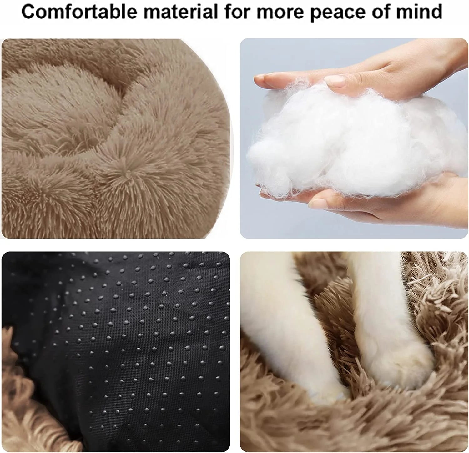 Dog Bed & Cat Bed, Anti-Anxiety Puppy Bed Warming Cozy round Soft Pet Bed, Machine Washable Calming Donut Bed