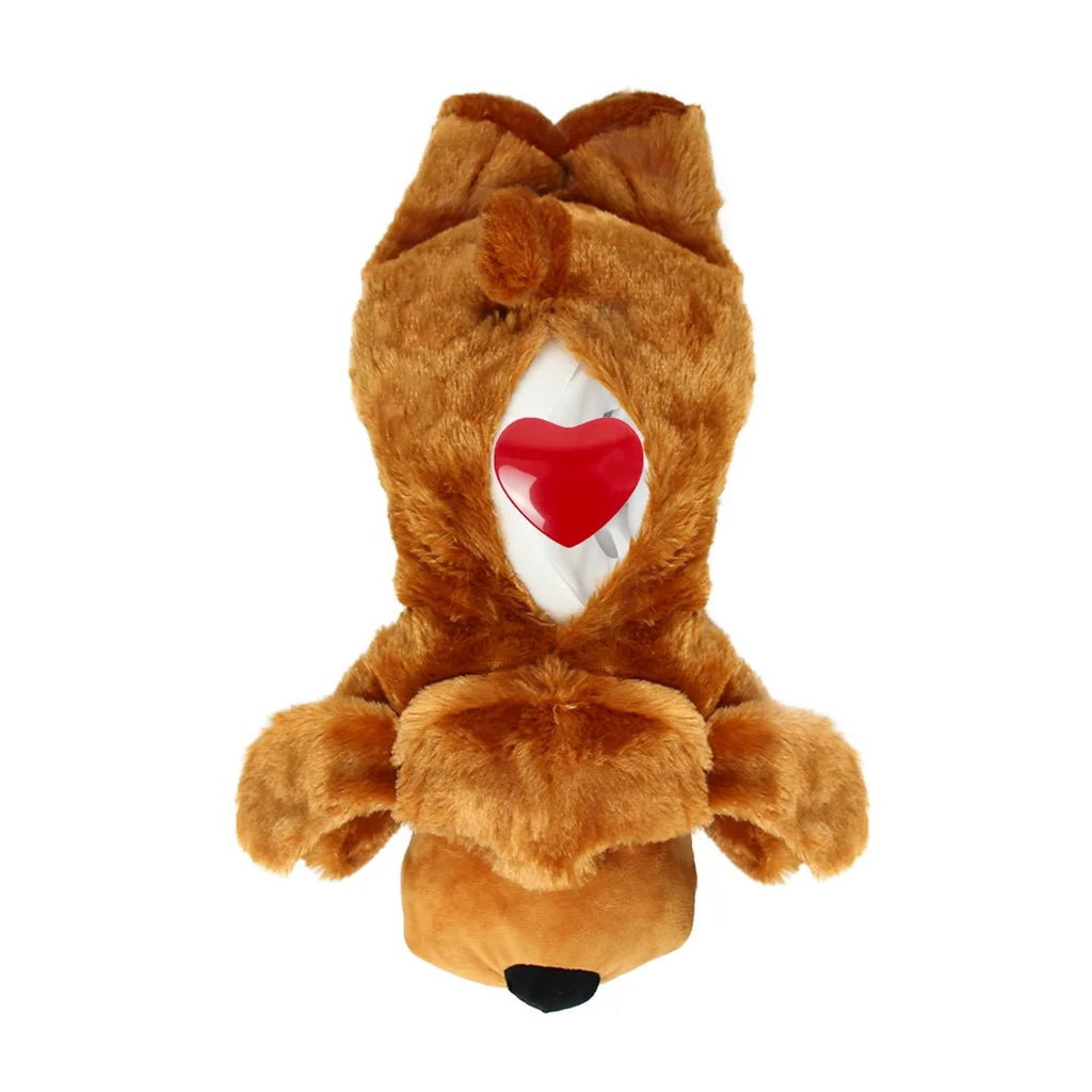 Doggy Heartbeat Stuffed Toy, Pet Anxiety Relief Sleep Aid Calming Toys, Dark Brown