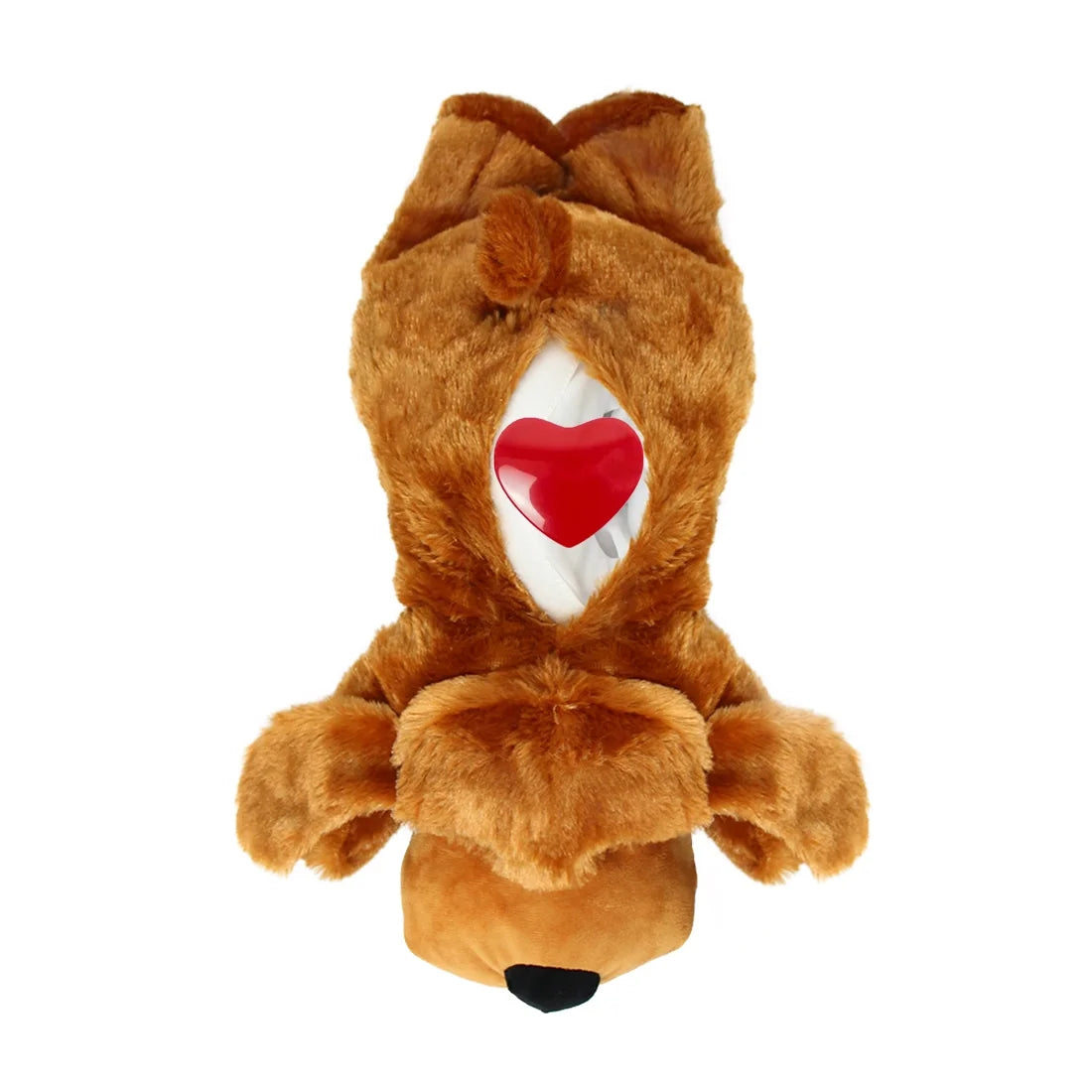 Doggy Heartbeat Stuffed Toy, Pet Anxiety Relief Sleep Aid Calming Toys, Dark Brown