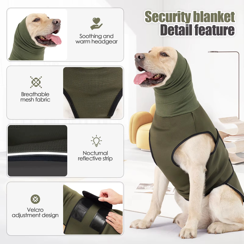 Dog Anxiety Vest and Coat-Keep Pet Calm, Dog Jacket for Thunder, Fireworks, anti Anxiety Vest for Dogs and Cat Body and Ear