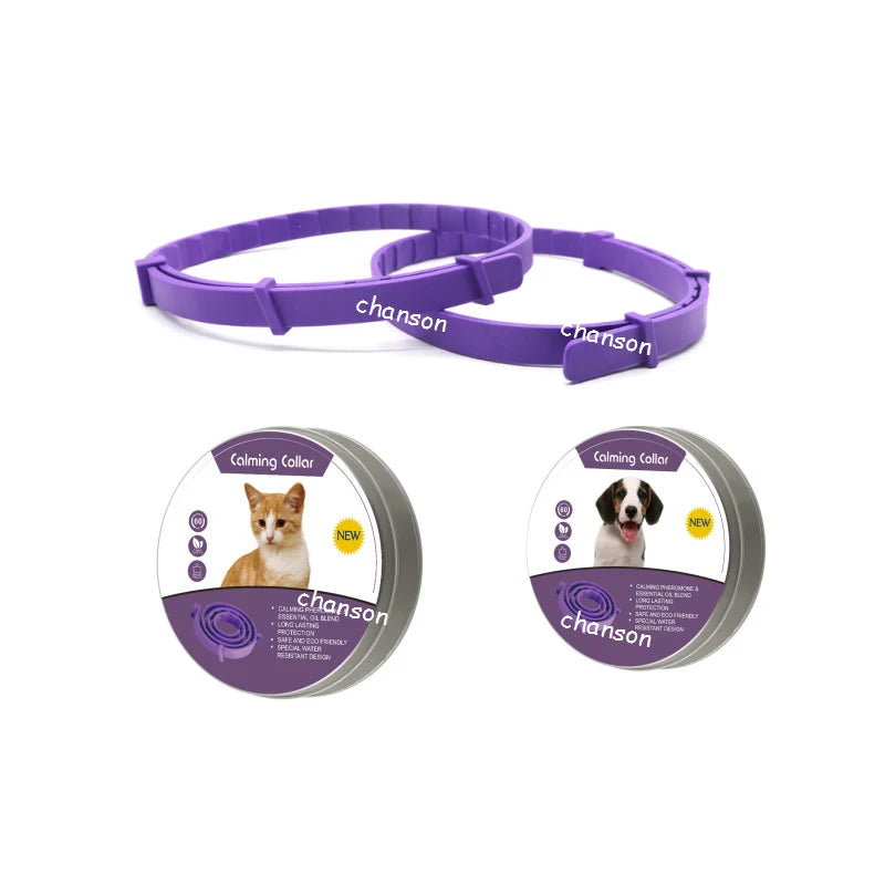 Pet Calming Collar for Cats Dogs Adjustable Anxiety Pheromone Reducing Pet Collar Lasting Natural Calm Relax Soothing Collars